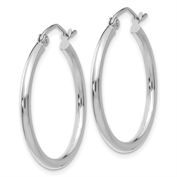 14k White Gold Lightweight Hoop Earrings