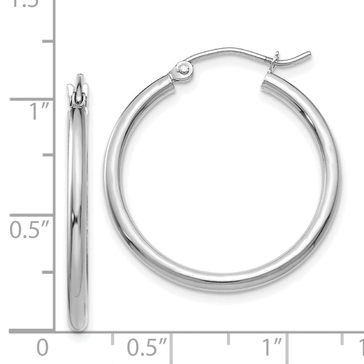 14k White Gold Lightweight Hoop Earrings