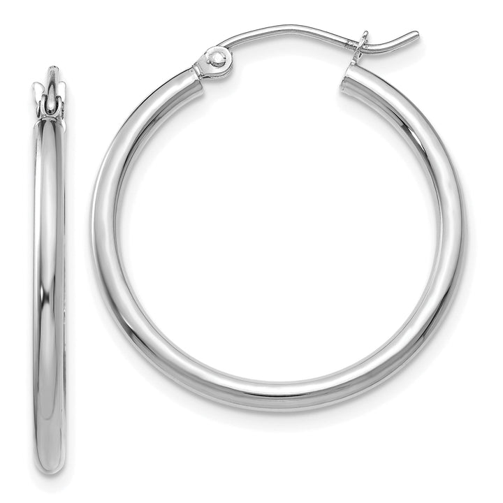 14k White Gold Lightweight Hoop Earrings