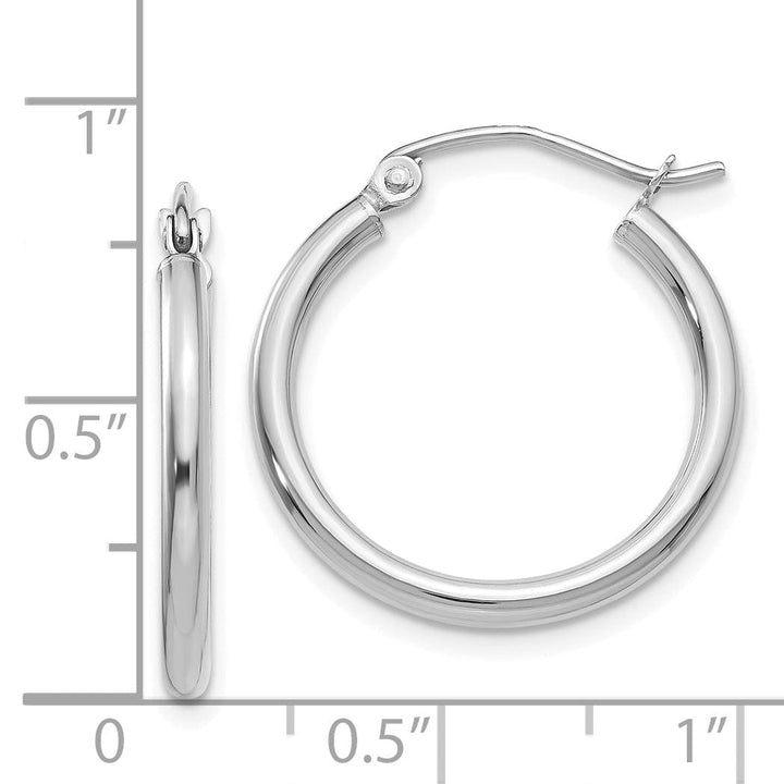 14k White Gold Lightweight Hoop Earrings