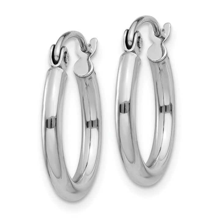 14k White Gold Lightweight Hoop Earrings