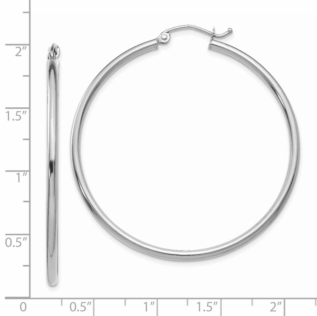 14k White Gold Lightweight Hoop Earrings