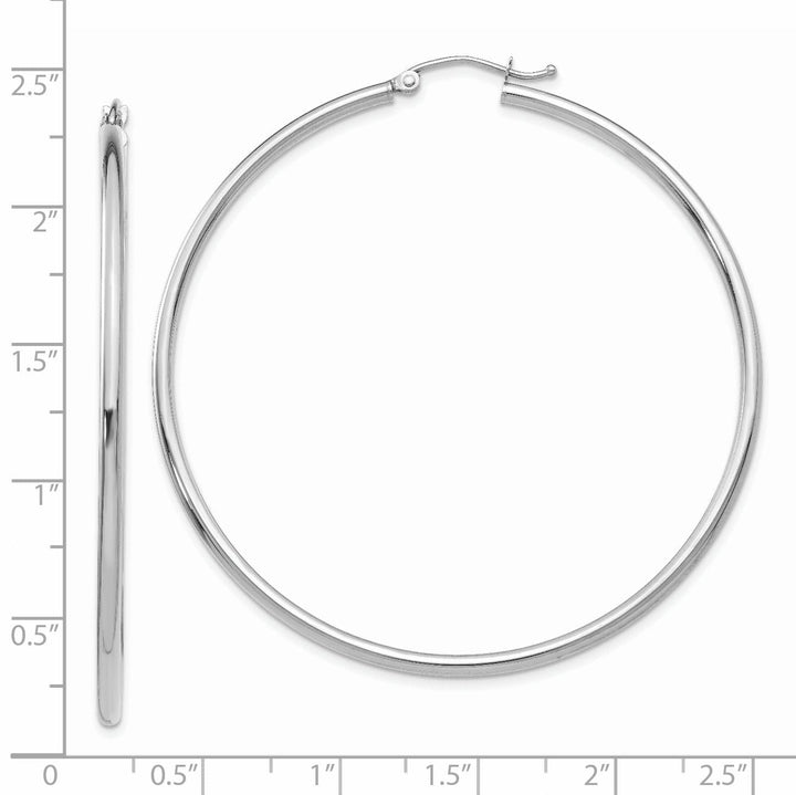 14k White Gold Lightweight Hoop Earrings