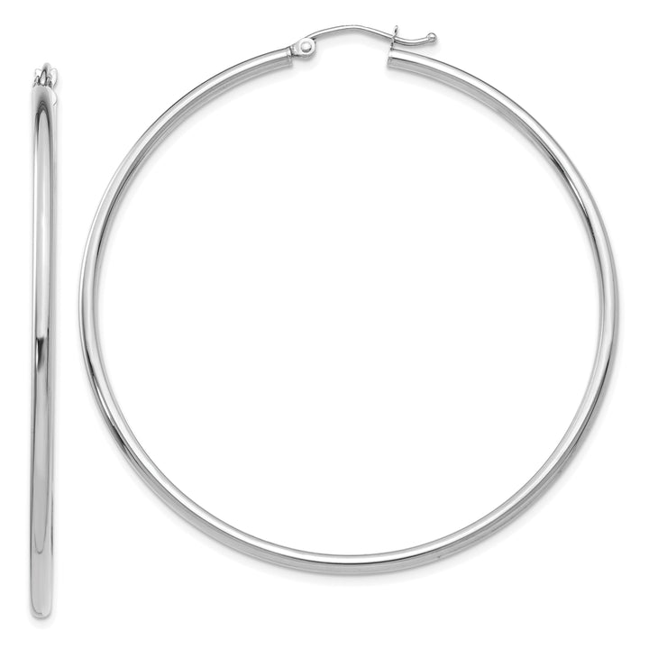 14k White Gold Lightweight Hoop Earrings