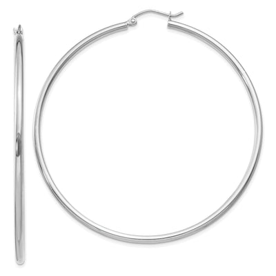 14k White Gold Lightweight Hoop Earrings at $ 307.56 only from Jewelryshopping.com
