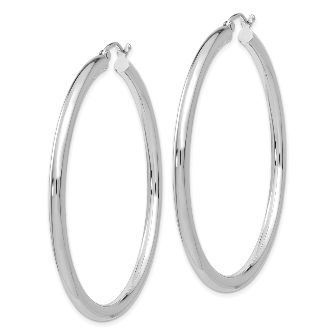 14k White Gold 3MM Hoop Earrings