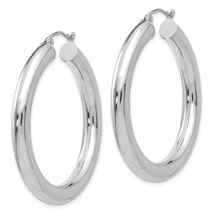 14k White Gold Polished 5MM Lightweight Hoop