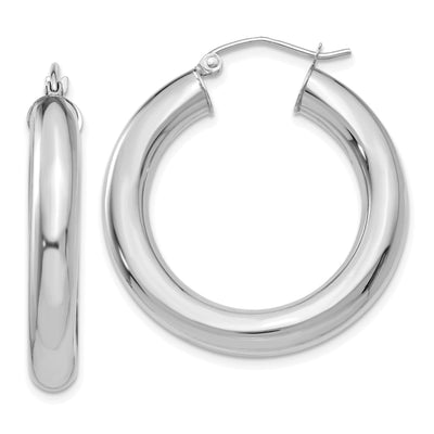 14k White Gold Polished 5MM Lightweight Hoop at $ 415.31 only from Jewelryshopping.com