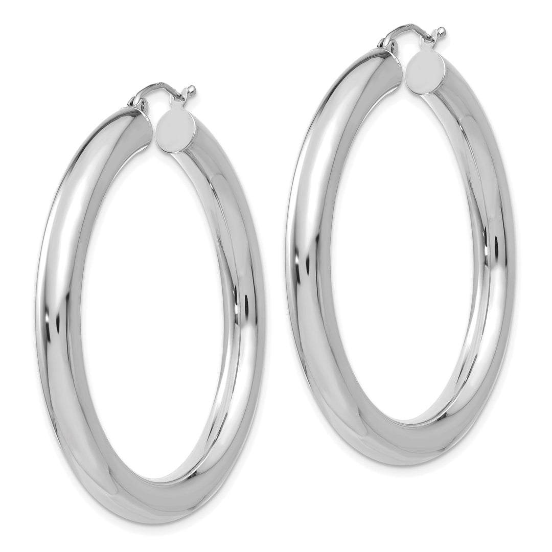 14k White Gold Polished 5MM Lightweight Hoop