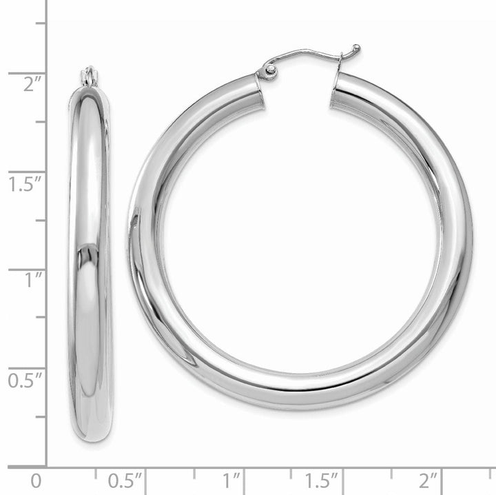 14k White Gold Polished 5MM Lightweight Hoop