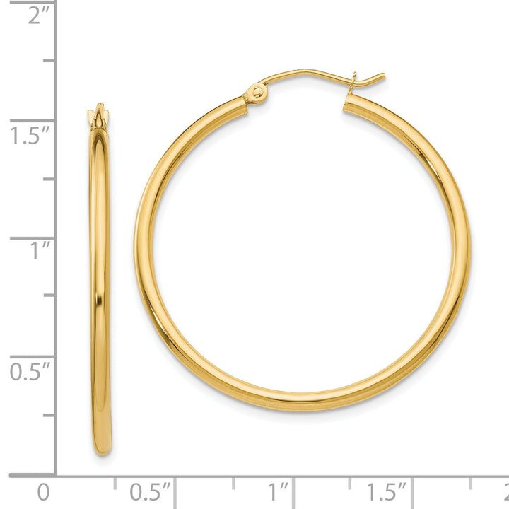 14k Yellow Gold Lightweight Tube Hoop Earrings