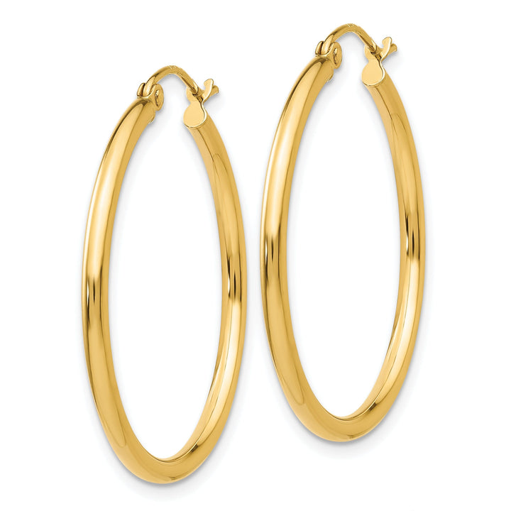 14k Yellow Gold Lightweight Tube Hoop Earrings