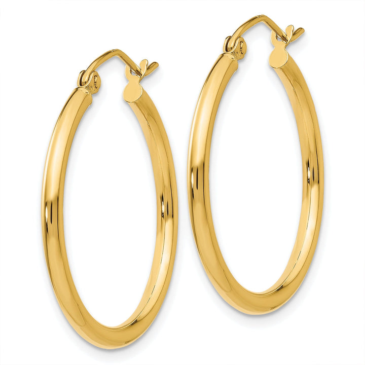 14k Yellow Gold Lightweight Tube Hoop Earrings