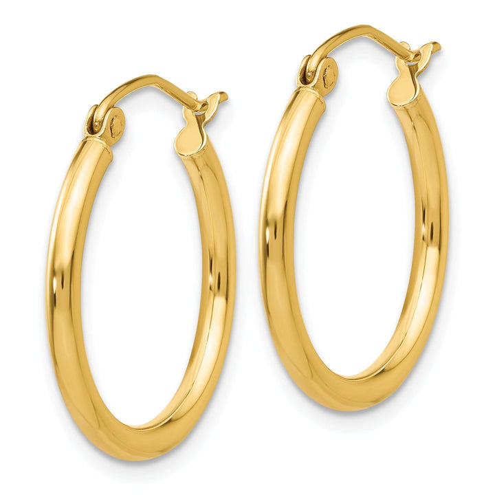 14k Yellow Gold Lightweight Tube Hoop Earrings