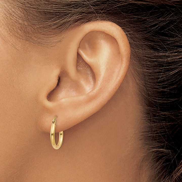 14k Yellow Gold Lightweight Tube Hoop Earrings