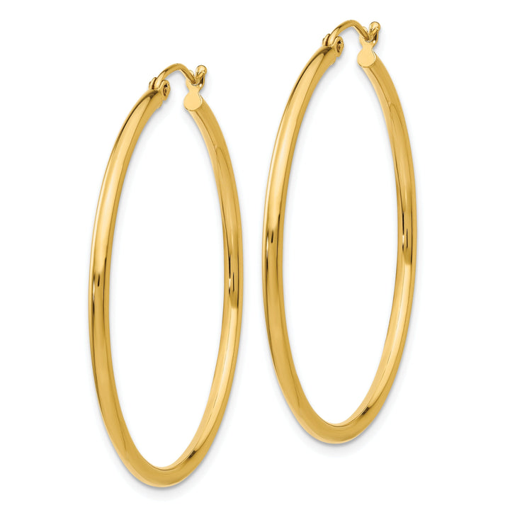 14k Yellow Gold Lightweight Tube Hoop Earrings