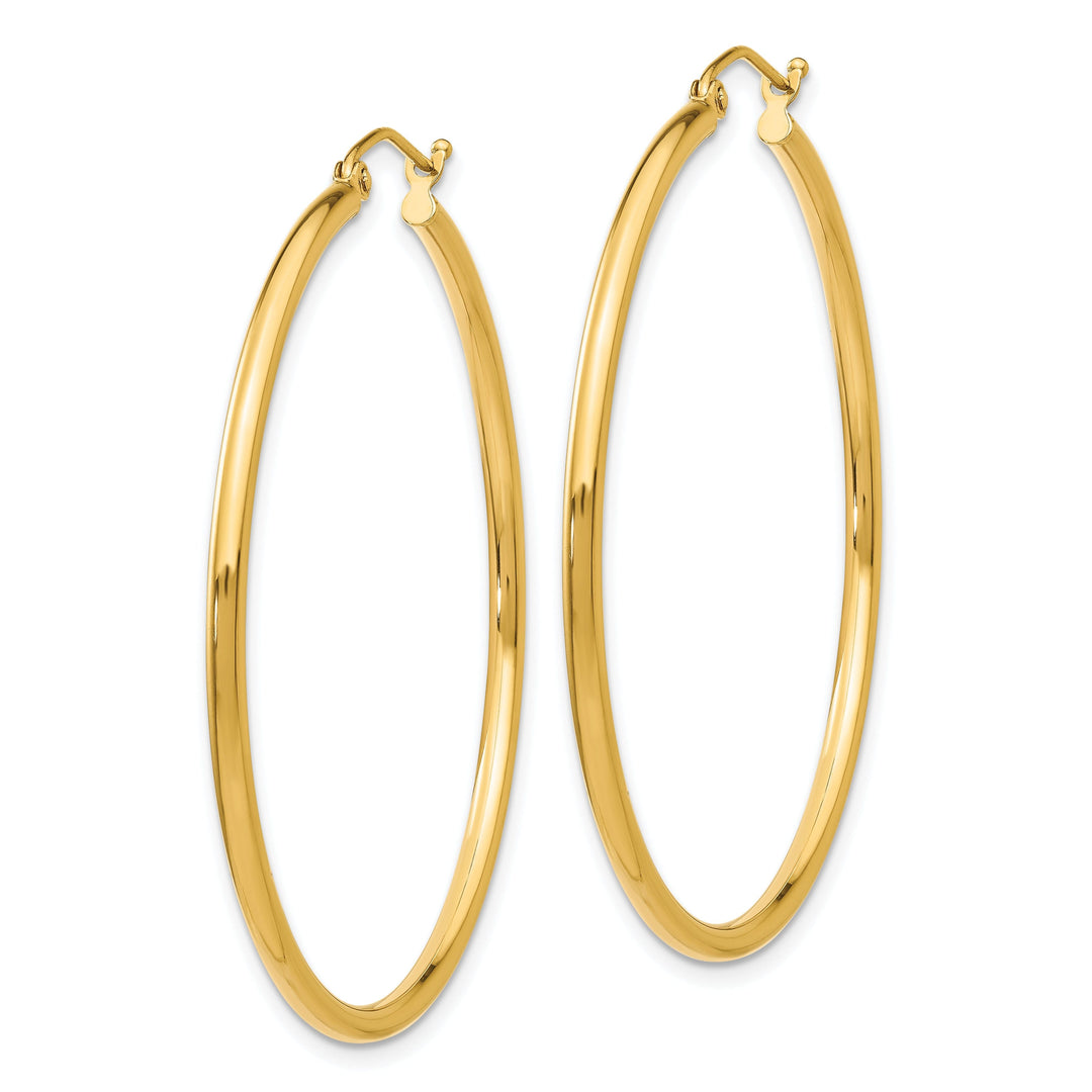 14k Yellow Gold Lightweight Tube Hoop Earrings