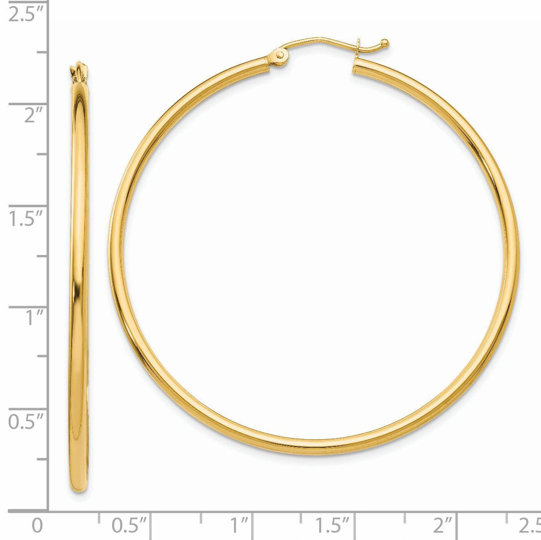 14k Yellow Gold Lightweight Tube Hoop Earrings