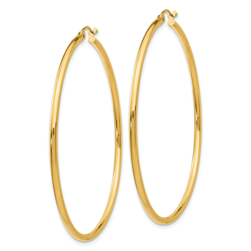 14k Yellow Gold Lightweight Tube Hoop Earrings