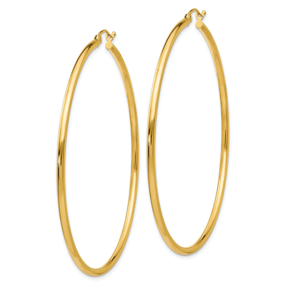 14k Yellow Gold Lightweight Tube Hoop Earrings