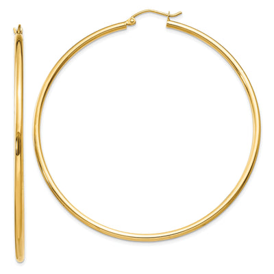 14k Yellow Gold Lightweight Tube Hoop Earrings 2M at $ 312.82 only from Jewelryshopping.com