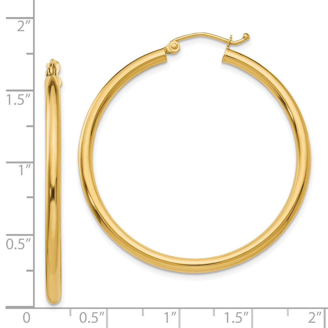 14k Yellow Gold 2.5MM Lightweight Round Earrings