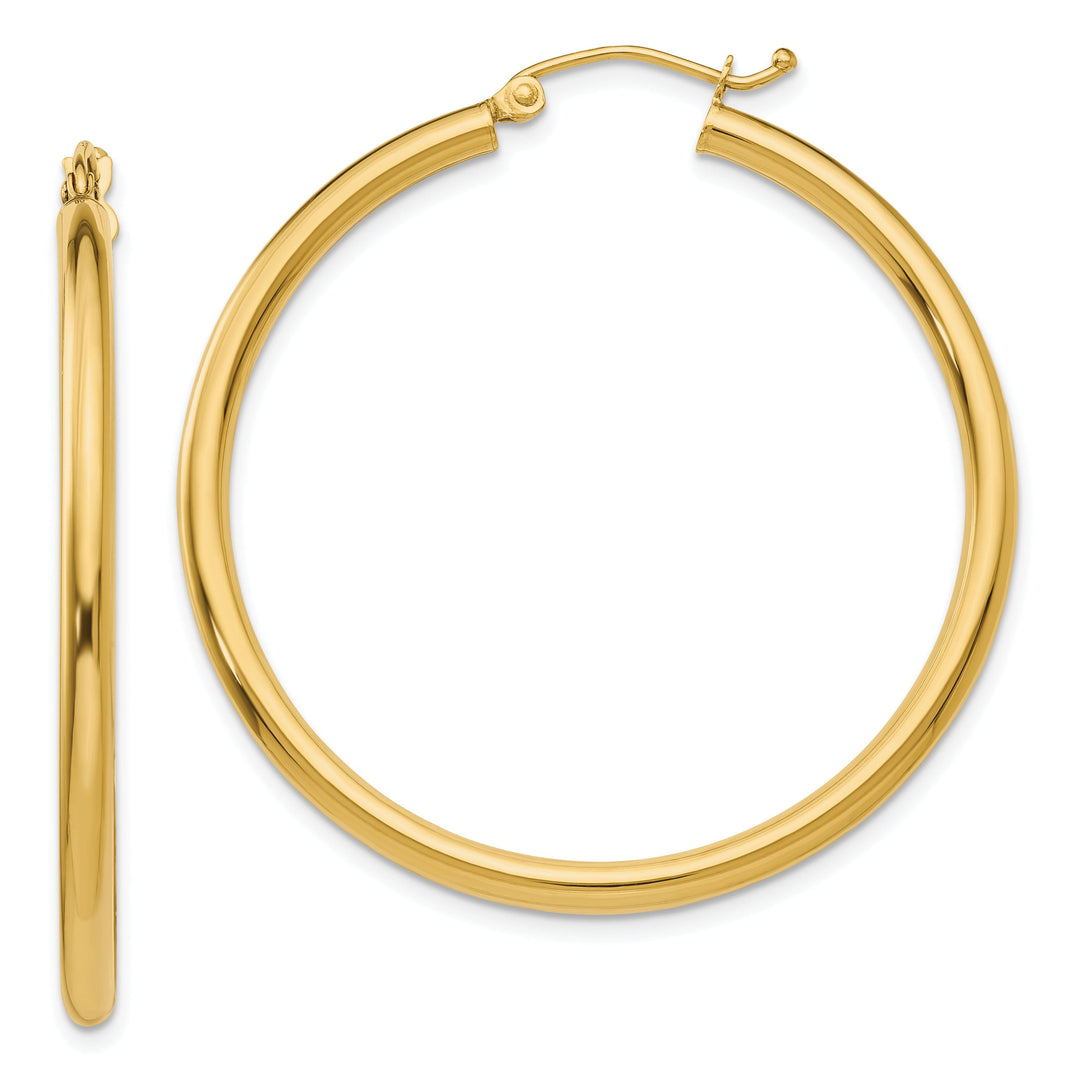 14k Yellow Gold 2.5MM Lightweight Round Earrings