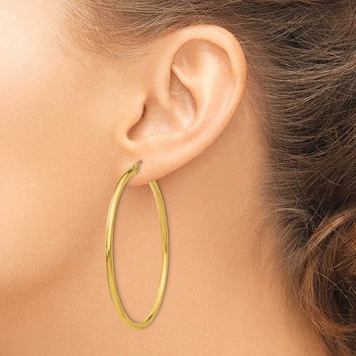 14k Yellow Gold 2.5MM Lightweight Round Earrings