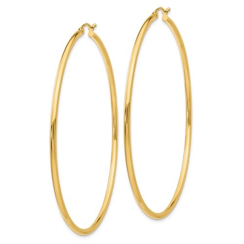 14k Yellow Gold 2.5MM Lightweight Round Earrings