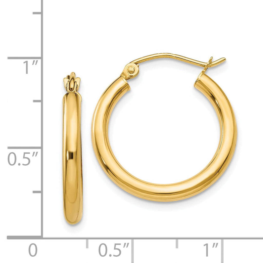 14k Yellow Gold 2.5MM Lightweight Round Earrings