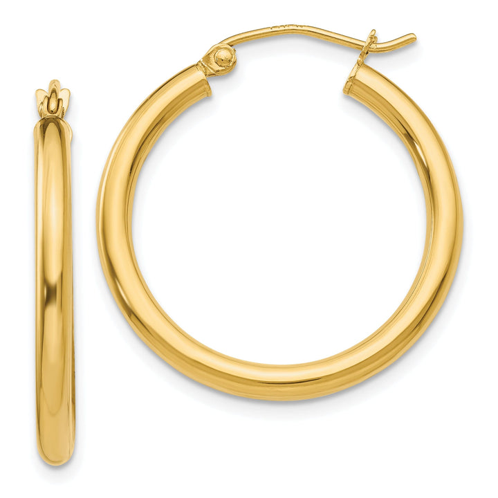 14k Yellow Gold 2.5MM Lightweight Round Earrings