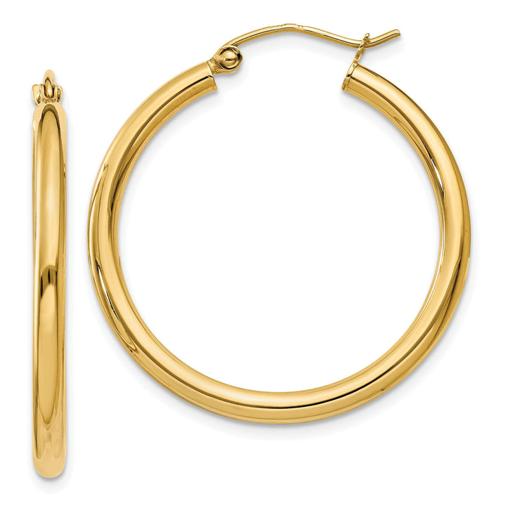 14k Yellow Gold 2.5MM Lightweight Round Earrings