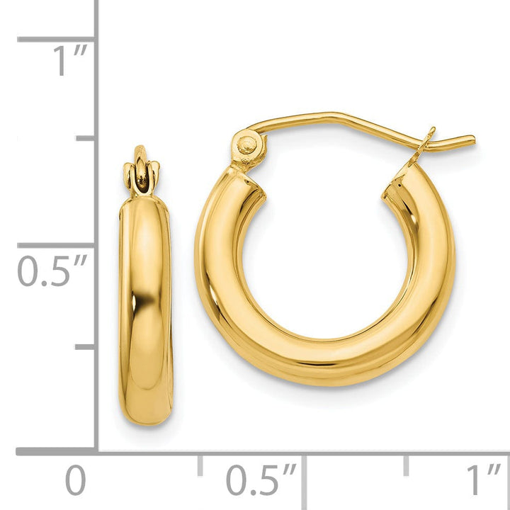 14k Yellow Gold 3MM Lightweight Round Earrings