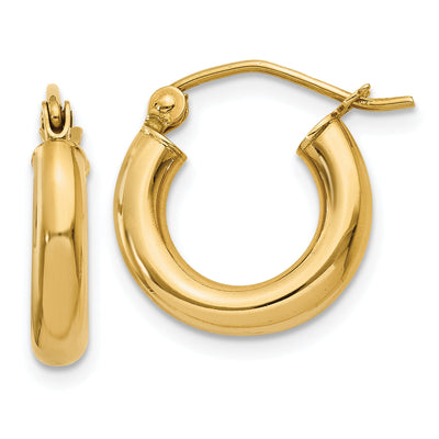 14k Yellow Gold 3MM Lightweight Round Earrings