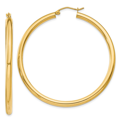 14k Yellow Gold Polished 3MM Round Hoop Earrings at $ 427.38 only from Jewelryshopping.com