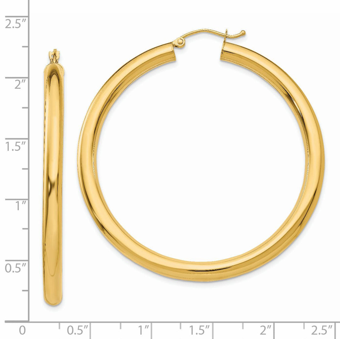 14k Yellow Gold 4MM Lightweight Round Earrings