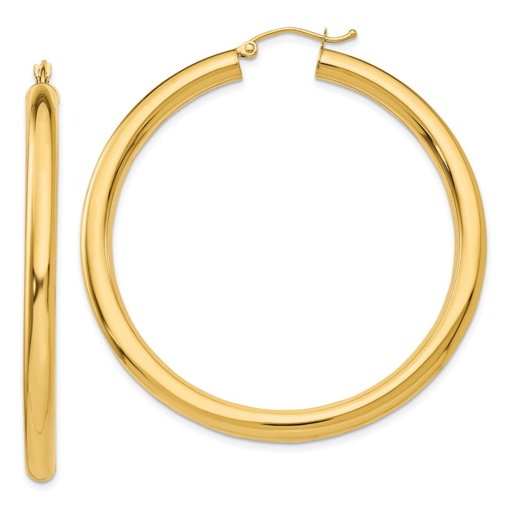 14k Yellow Gold 4MM Lightweight Round Earrings