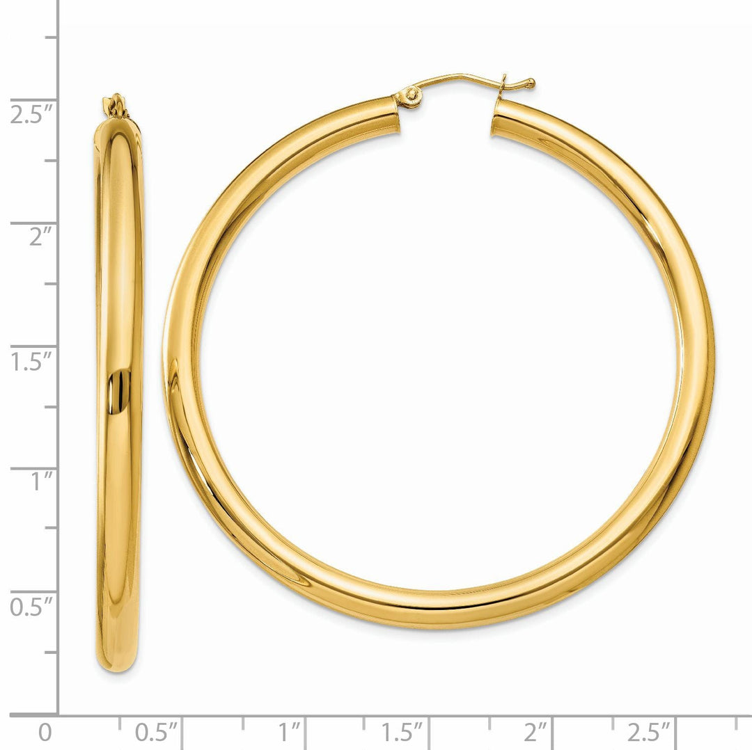 14k Yellow Gold 4MM Lightweight Round Earrings