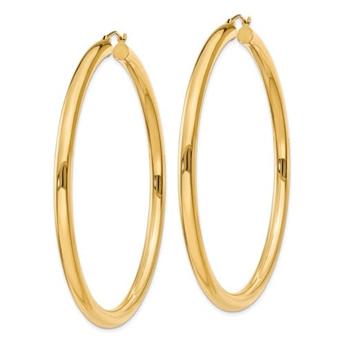 14k Yellow Gold 4MM Lightweight Round Earrings