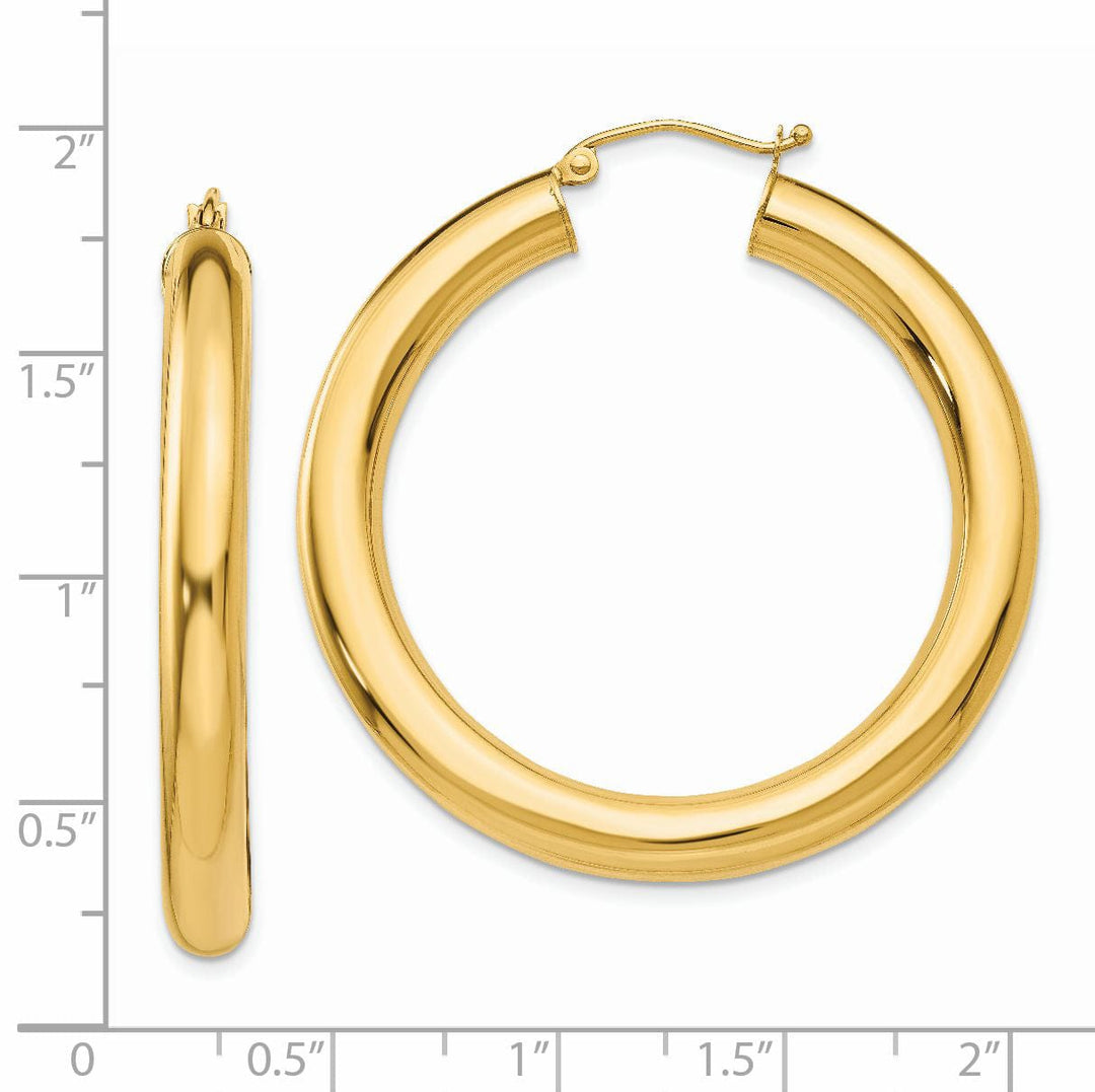 14k Yellow Gold 5MM Lightweight Hoop Earrings