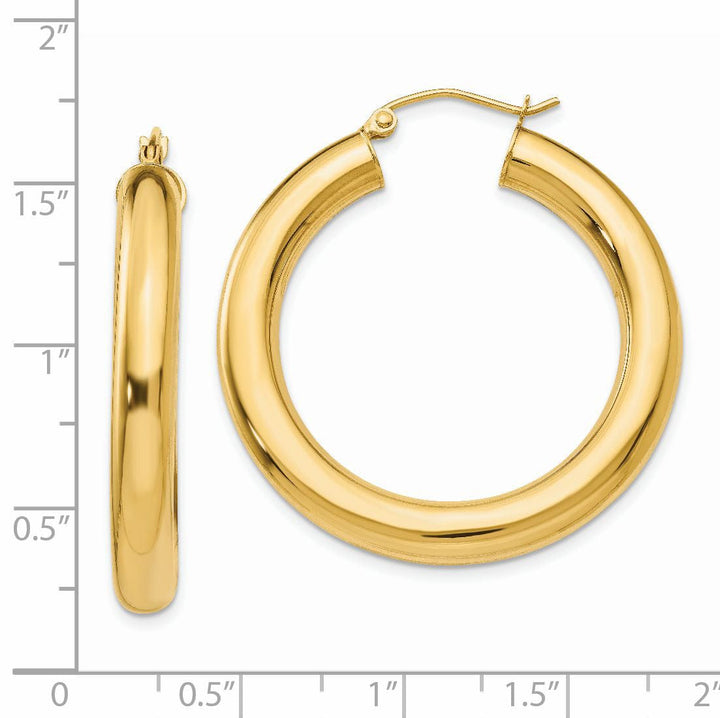 14k Yellow Gold 5MM Lightweight Hoop Earrings