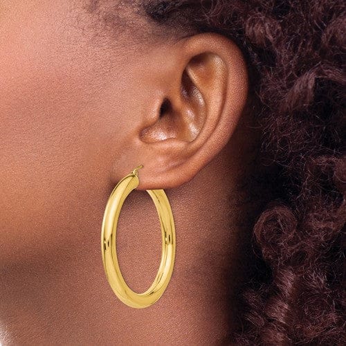 14k Yellow Gold 5MM Lightweight Hoop Earrings