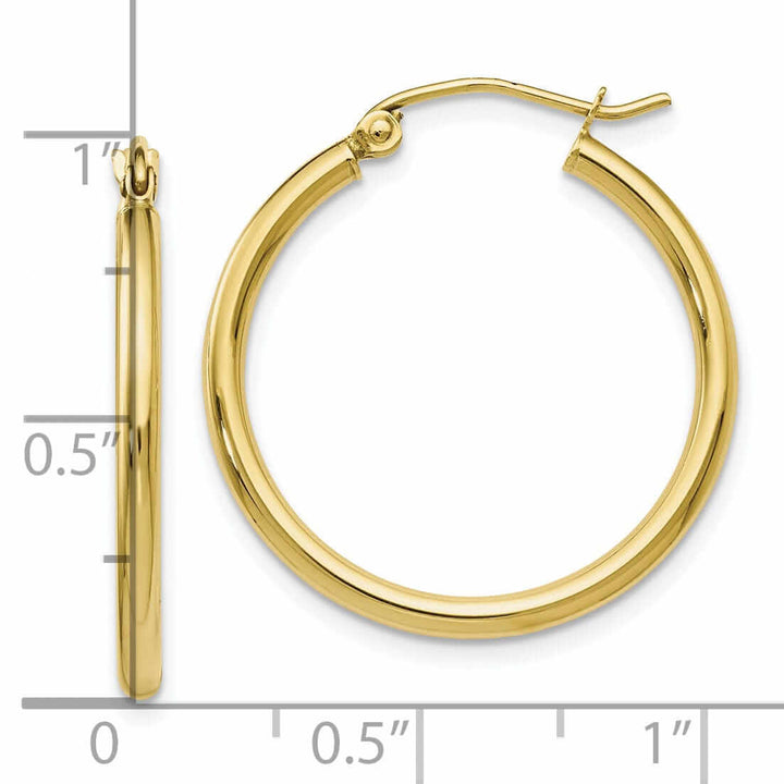 10kt Yellow Gold Polished Hinged Hoop Earrings