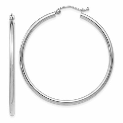 10kt White Gold Polished Hinged Hoop Earrings at $ 192.13 only from Jewelryshopping.com