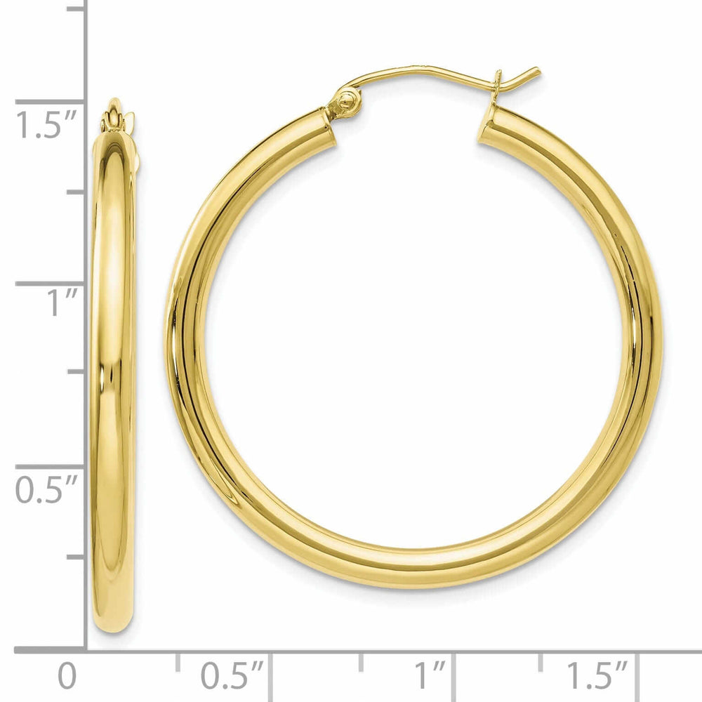 10kt Yellow Gold Polished Hinged Hoop Earrings