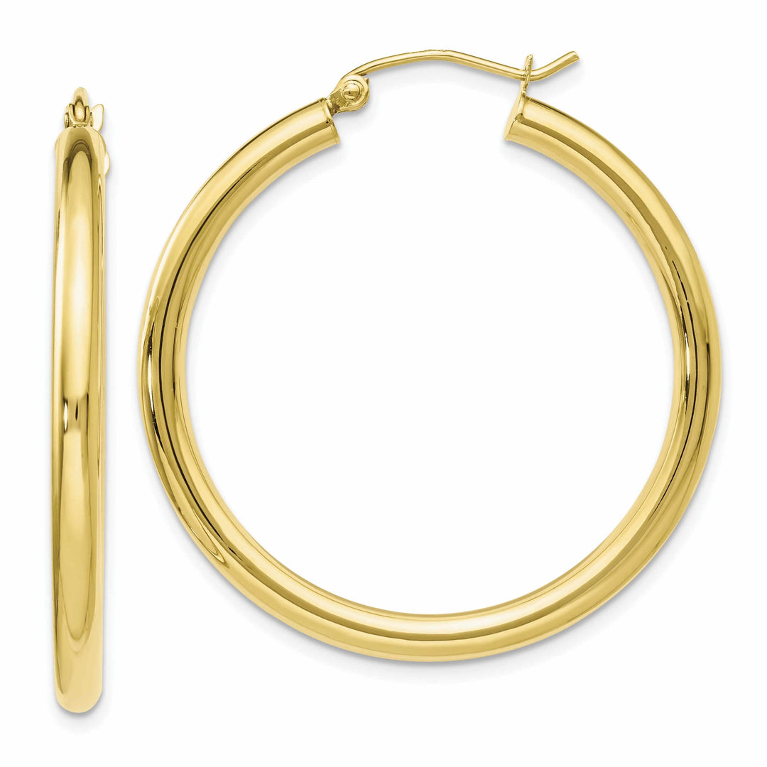 10kt Yellow Gold Polished Hinged Hoop Earrings