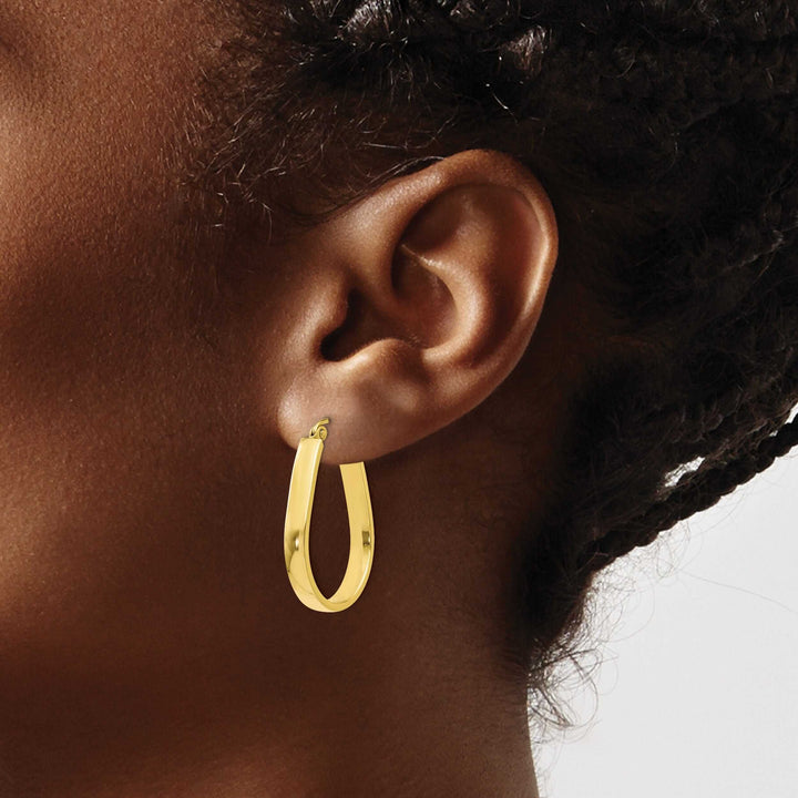 10kt Yellow Gold Polished Hinged Hoop Earrings