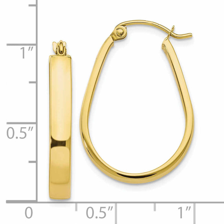 10kt Yellow Gold Polished Hinged Hoop Earrings