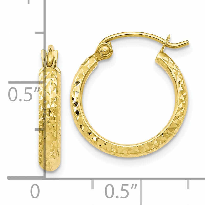 10kt Yellow Gold D.C Hinged Hoop Earrings