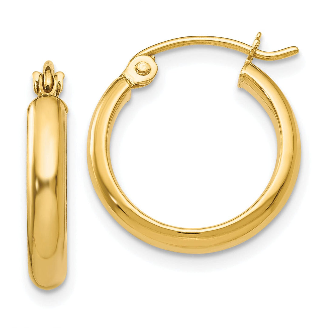 14k Yellow Gold 2.75 x 12MM Hoop Earrings